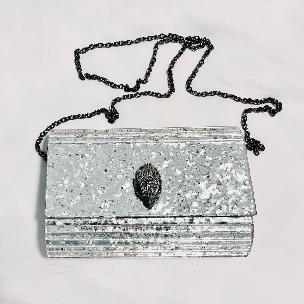 Silver Glitter Clutch Bag
